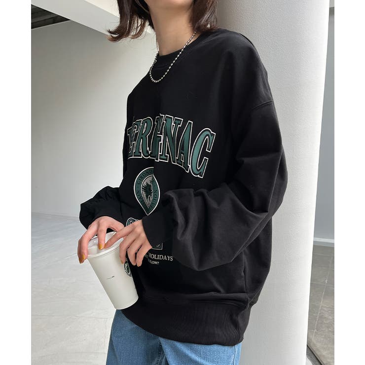 ブラック | カットソー ロンT ロゴ | HUG.U