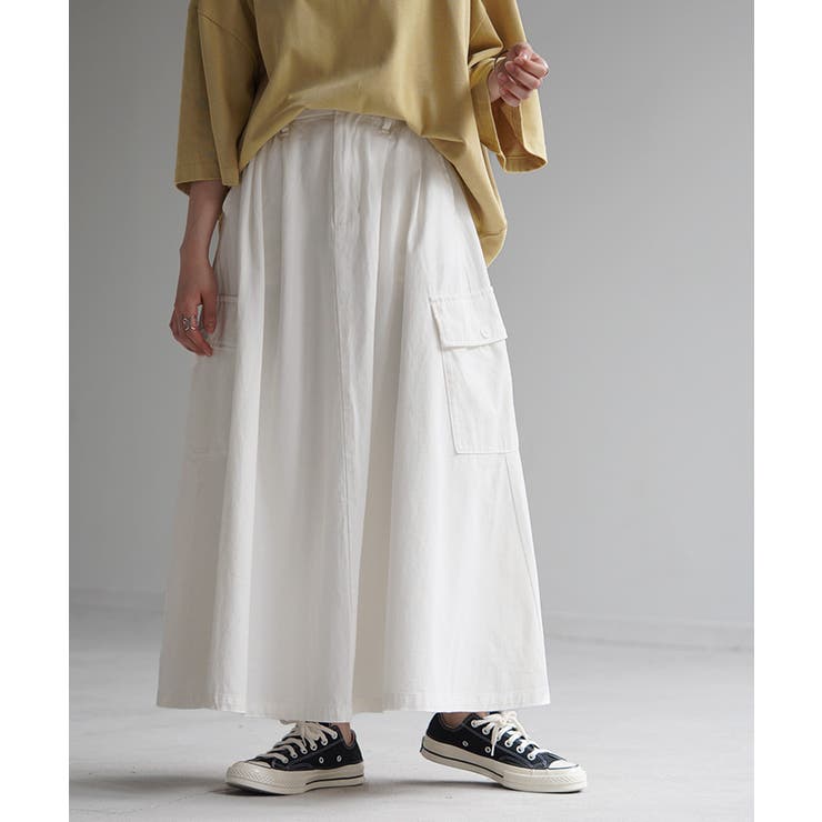 ホワイト | スカート ロング カーゴ | HUG.U