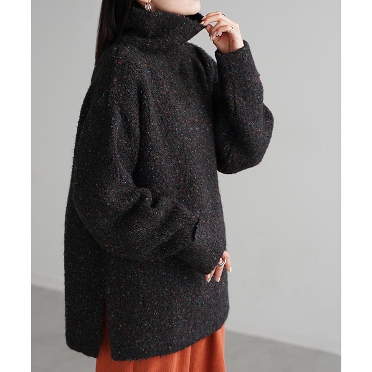 ブラック | ニット ロング セーター | HUG.U