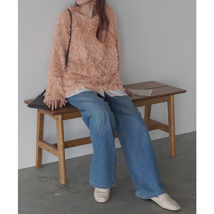 コーラルレッド | ニット シャギー レディース | HUG.U