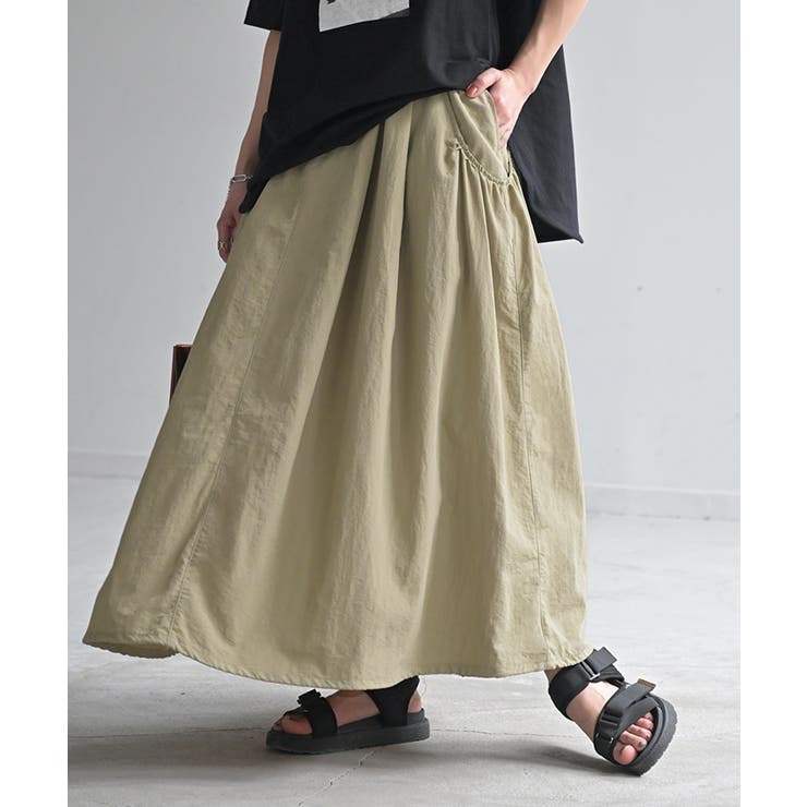 アッシュベージュ | スカート 撥水 ロング | HUG.U
