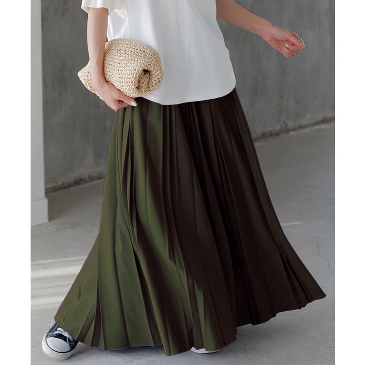 カーキ | スカート プリーツ プリーツスカート | HUG.U