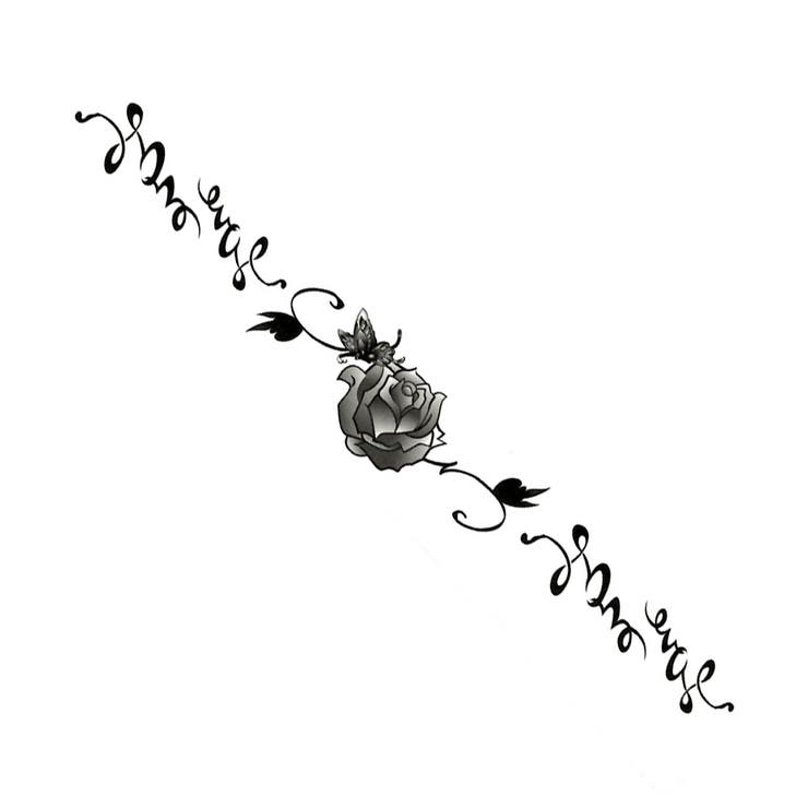 タトゥーシール ローズ＆バタフライ【Halloween ハロウィン | ピアス専門店HOMESLICEPRODUCTIONS | 詳細画像1 