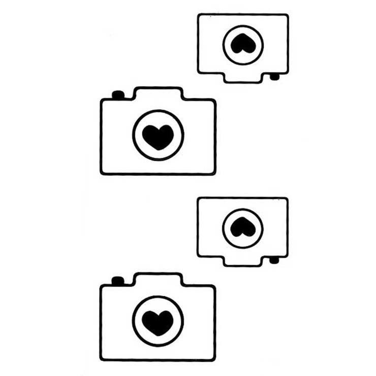 タトゥーシール 2枚セット ハートカメラ | ピアス専門店HOMESLICEPRODUCTIONS | 詳細画像1 