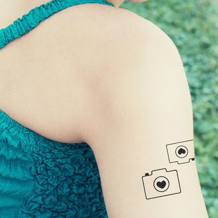 タトゥーシール 2枚セット ハートカメラ | ピアス専門店HOMESLICEPRODUCTIONS | 詳細画像2 