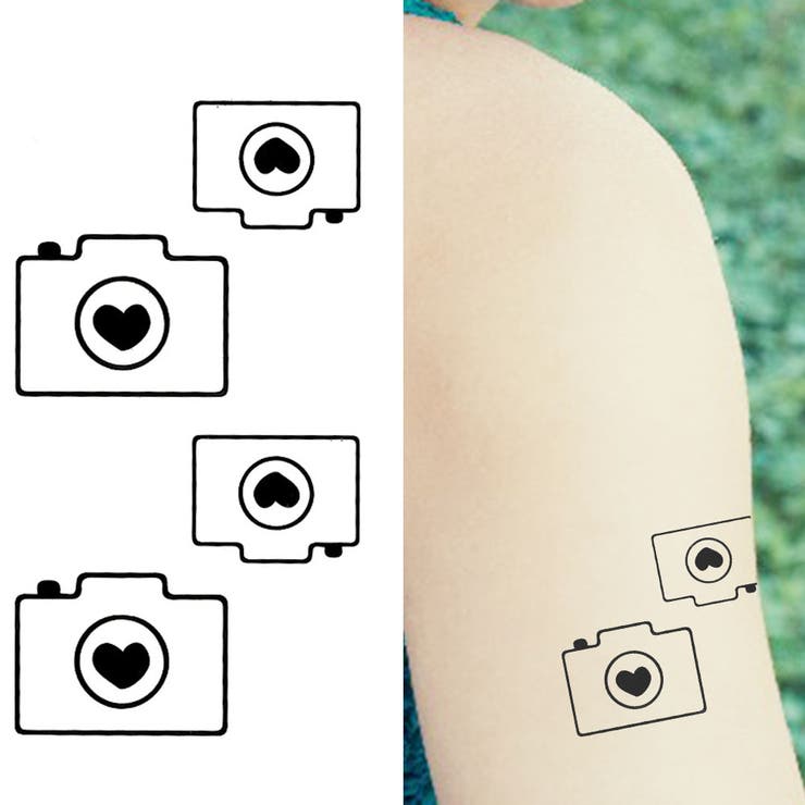 タトゥーシール 2枚セット ハートカメラ | ピアス専門店HOMESLICEPRODUCTIONS | 詳細画像3 