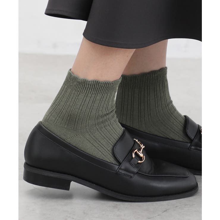 ライトカーキ | 靴下 ソックス クルー丈 | Honeys