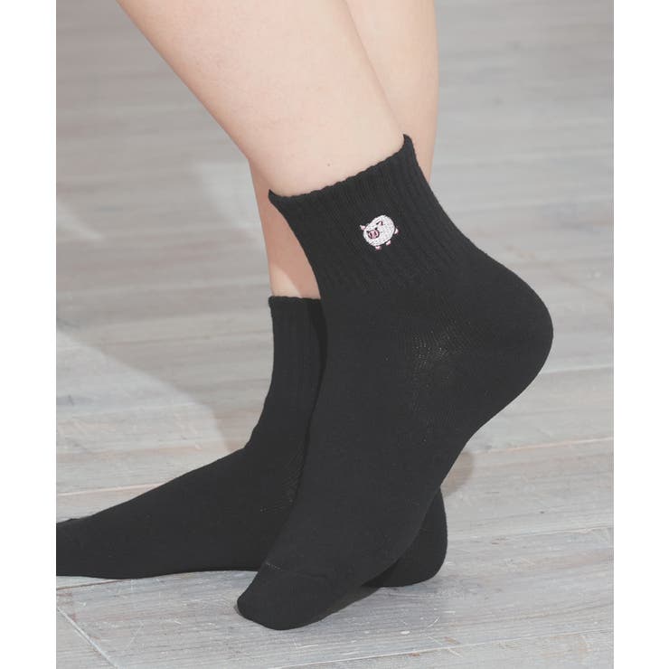 クロ／ブタ | 靴下 ソックス ガーリー | Honeys