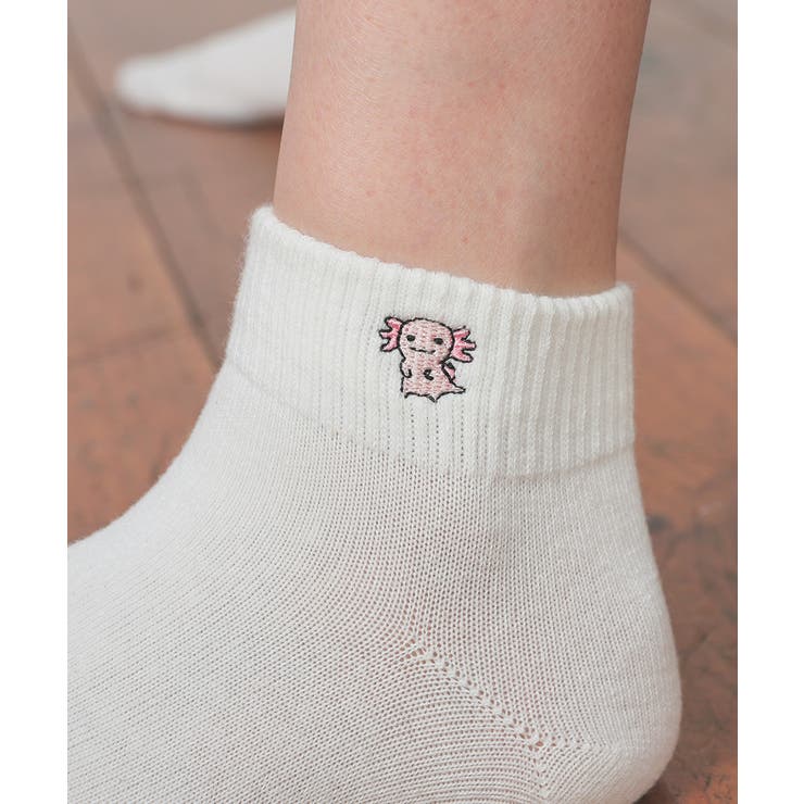 靴下 刺繍 ゆるかわ[品番：HNSW0009652]｜Honeys（ハニーズ）の