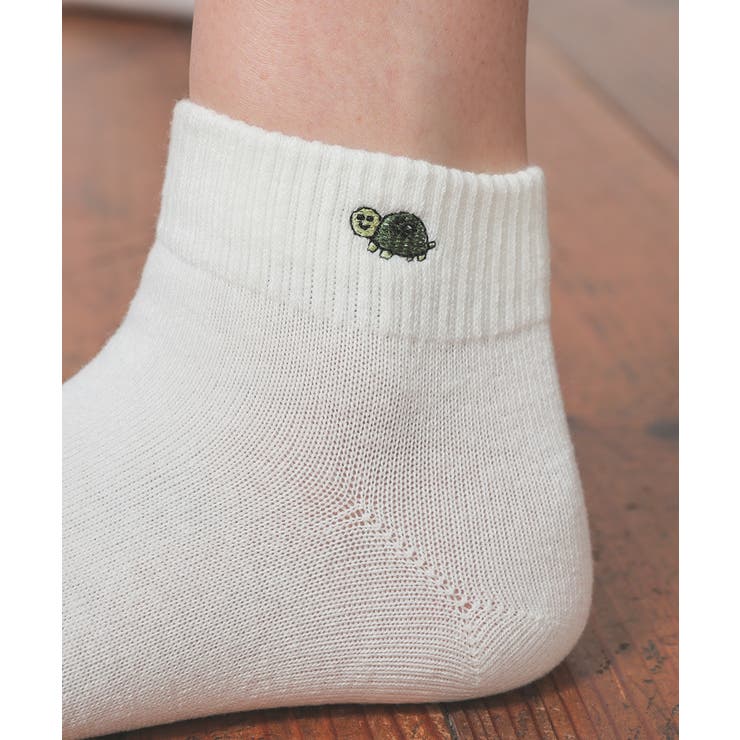 靴下 刺繍 ゆるかわ[品番：HNSW0009652]｜Honeys（ハニーズ）の