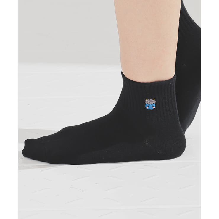 クロ／青オニ | 靴下 ソックス ショート丈 | Honeys