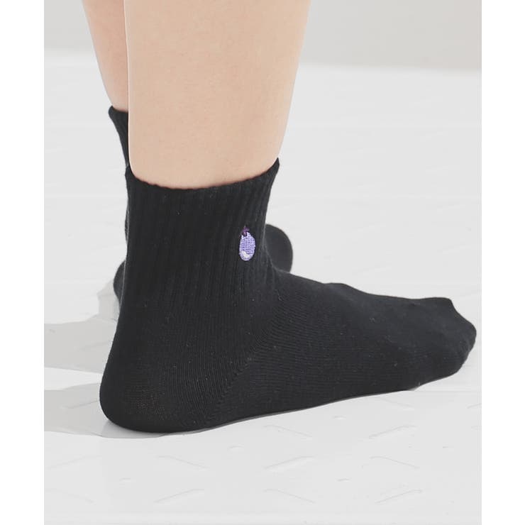 クロ／ナス | 靴下 ソックス ショート丈 | Honeys