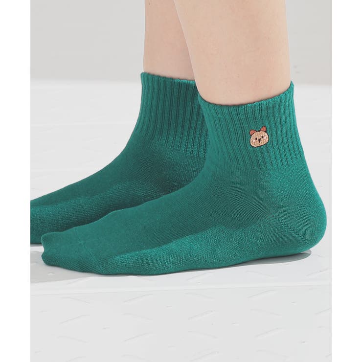 ミドリ／ワラビー | 靴下 ソックス ショート丈 | Honeys