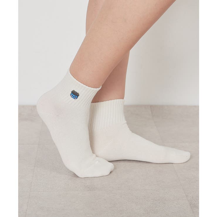 シロ／青オニ | 靴下 ソックス ショート丈 | Honeys