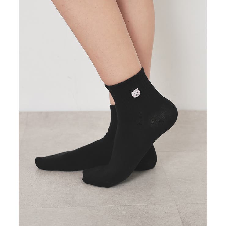 クロ／ブタ | 靴下 ソックス ショート丈 | Honeys