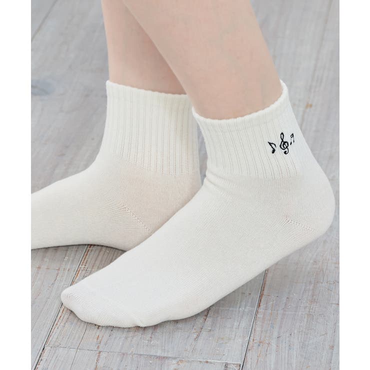 オフ／音符 | 靴下 ソックス ショート丈 | Honeys