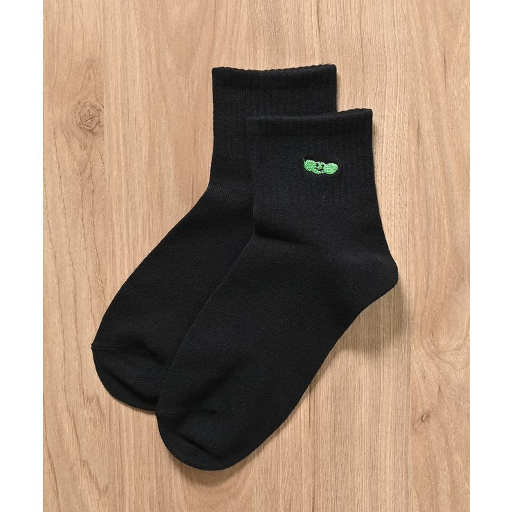 クロ／枝豆 | 靴下 ソックス ショート丈 | Honeys