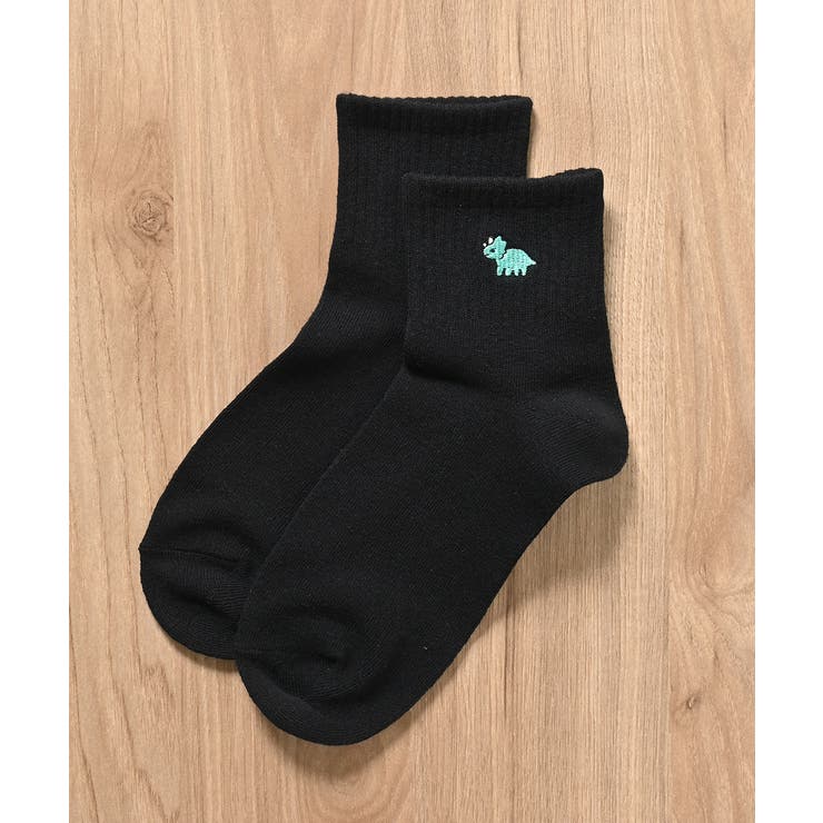 クロ／恐竜 | 靴下 ソックス ショート丈 | Honeys