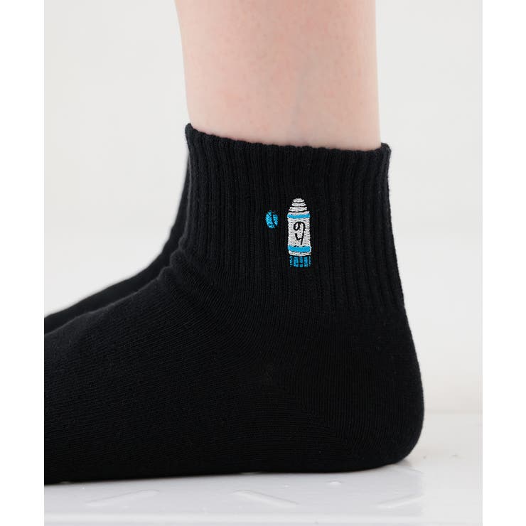 クロ／のり | 靴下 ソックス ワンポイント | Honeys