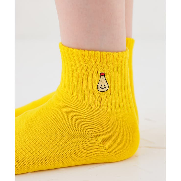黄色／マヨネーズ | 靴下 ソックス ワンポイント | Honeys