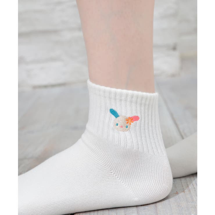 ウサハナ | 靴下 ソックス 刺繍 | Honeys