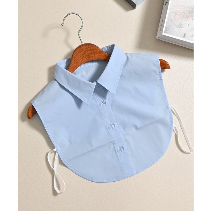 ブルー | 付け襟 レギュラーカラー 無地 | Honeys