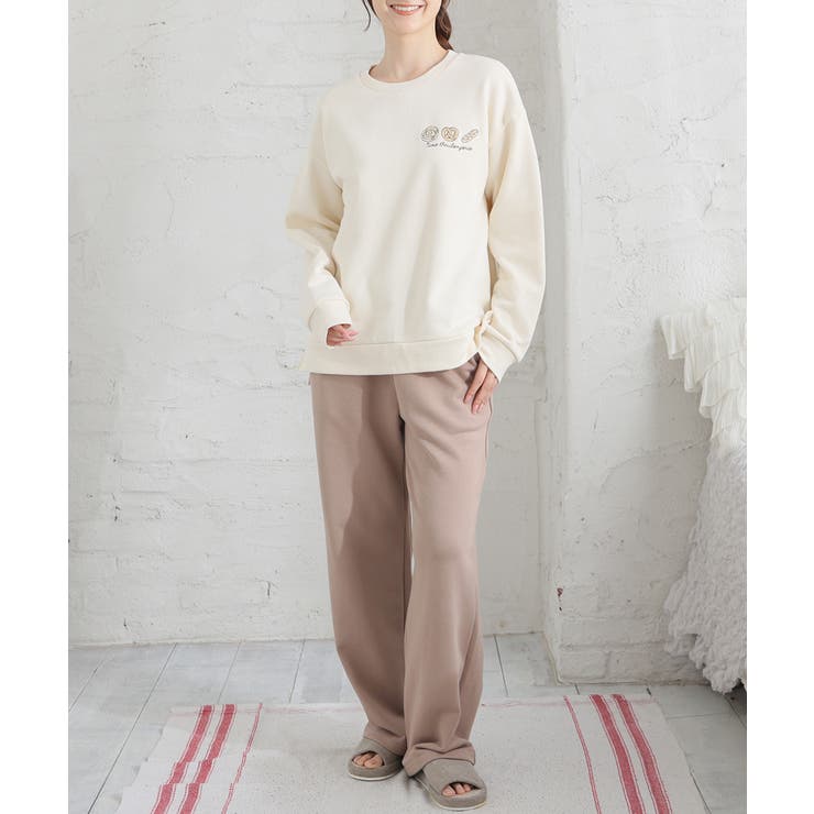 オフ×ベージュ | ルームウェア 部屋着 裏毛 | Honeys