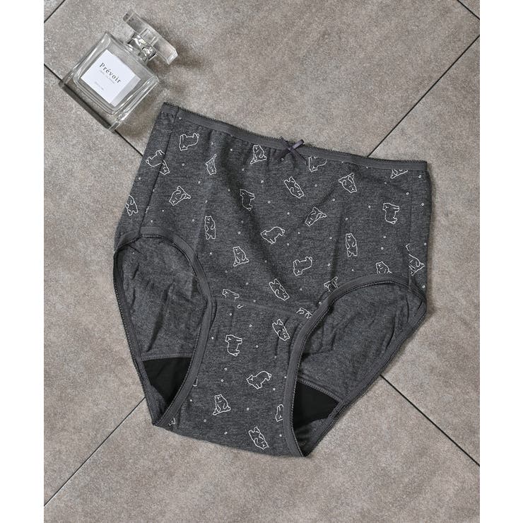 グレー×クマ | ショーツ サニタリーショーツ深め 防水 | Honeys