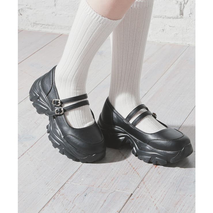 ブラック | 靴 シューズ ダブルベルトシューズ | Honeys