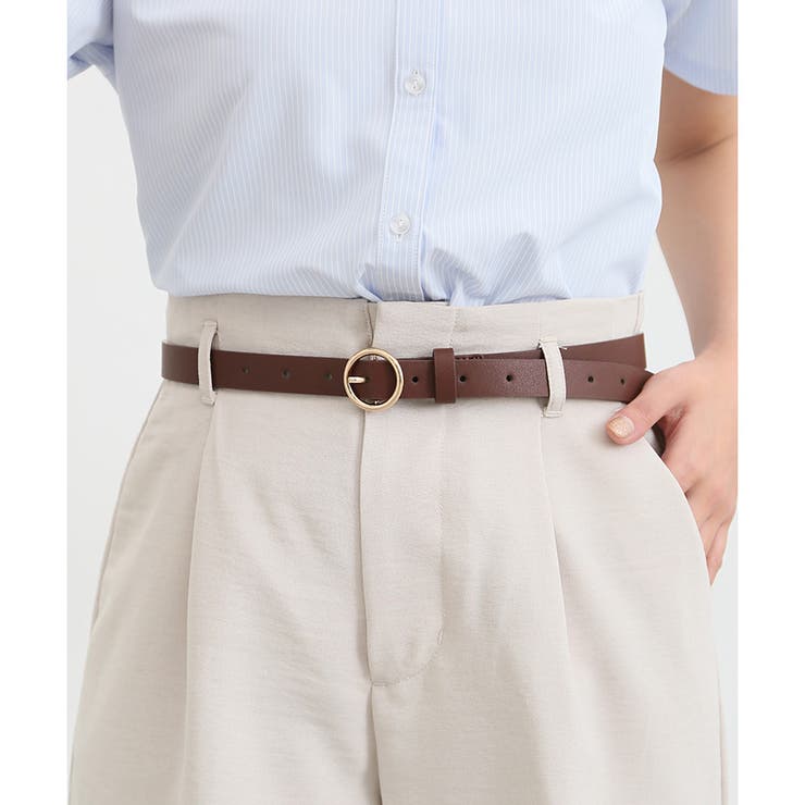 ダークブラウン | ベルト ナローベルト フェイクレザー | Honeys