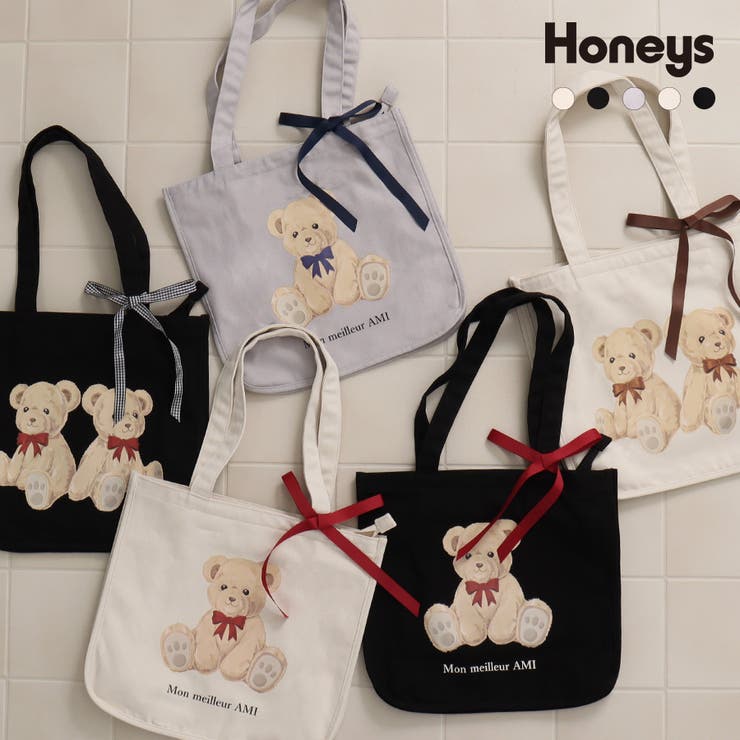 鞄 トートバッグ イラスト プリント 品番 Hnsw Honeys ハニーズ のレディースファッション通販 Shoplist ショップリスト