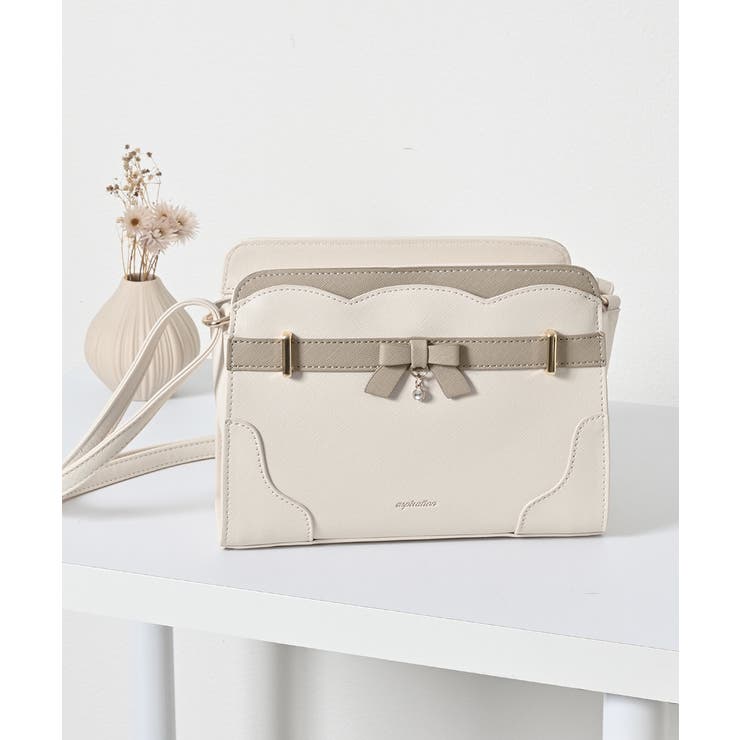 オフ×ベージュ | ショルダーバッグ バッグ 鞄 | Honeys