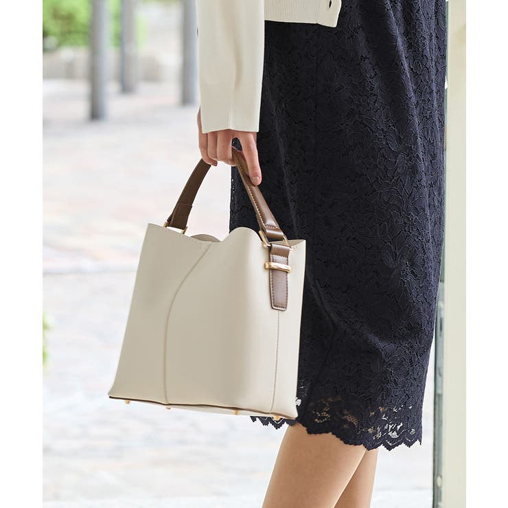 アイボリー×チャ | ハンドバッグ バッグ 鞄 | Honeys