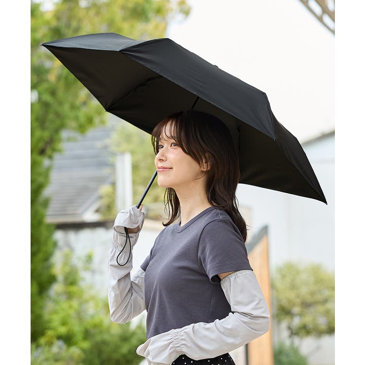 ブラック | 傘 折り畳み傘 晴雨兼用 | Honeys