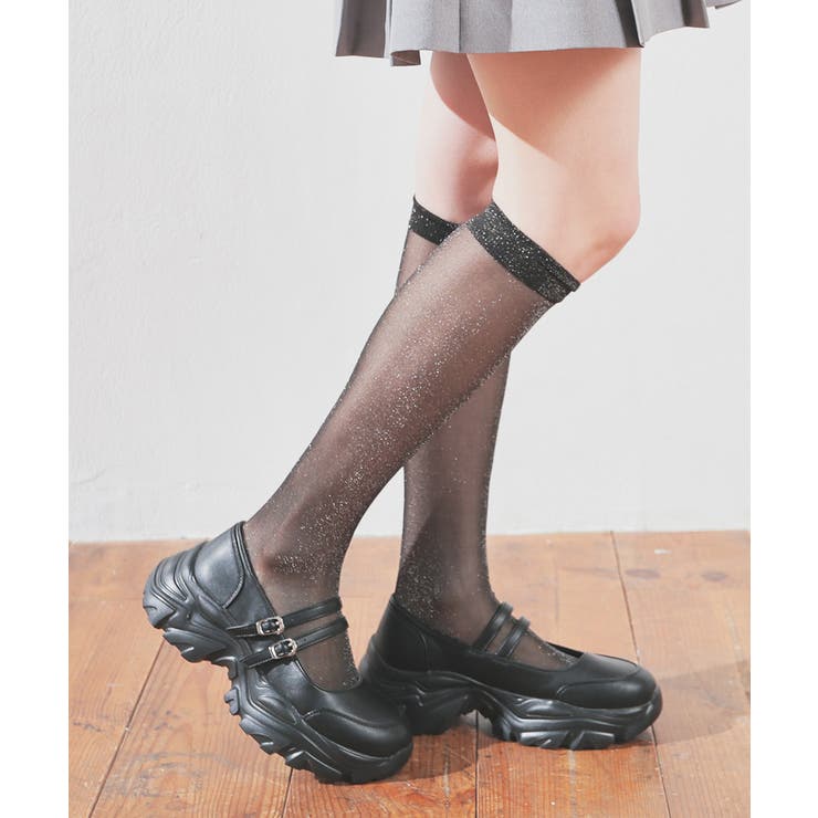 ブラック | 靴下 ハイソックス ソックス | Honeys