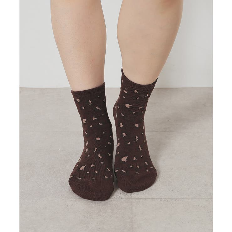 ブラウン | 靴下 ソックス クルー丈ソックス | Honeys