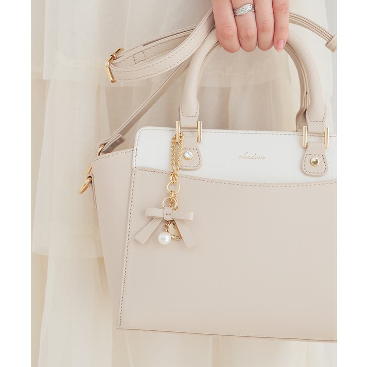 ベージュ×オフ | ハンドバッグ バッグ 鞄 | Honeys