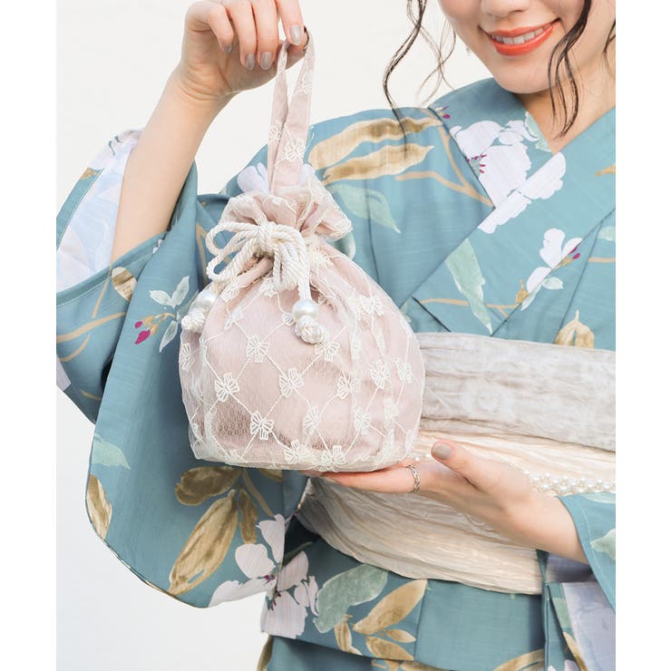 リボン柄レース | 巾着 浴衣 和小物 | Honeys