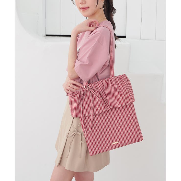 アカチェック | トートバッグ バッグ 鞄 | Honeys