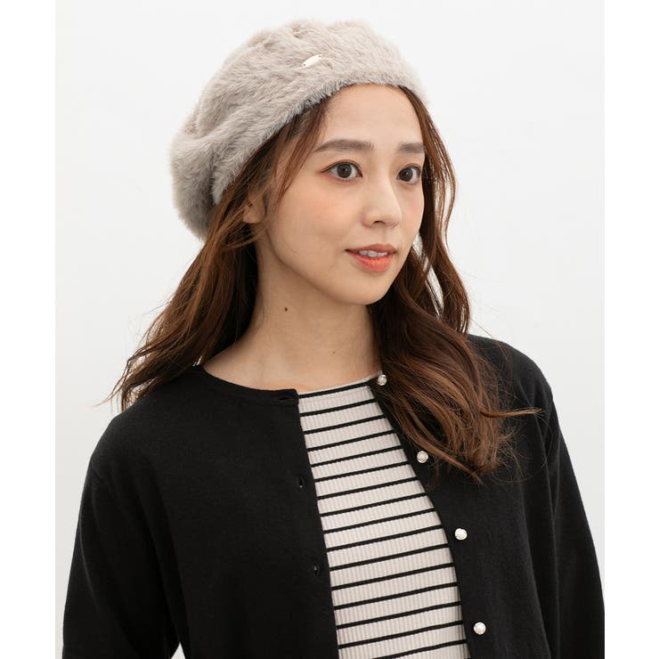 モカ | 帽子 ベレー帽 シャギー素材 | Honeys