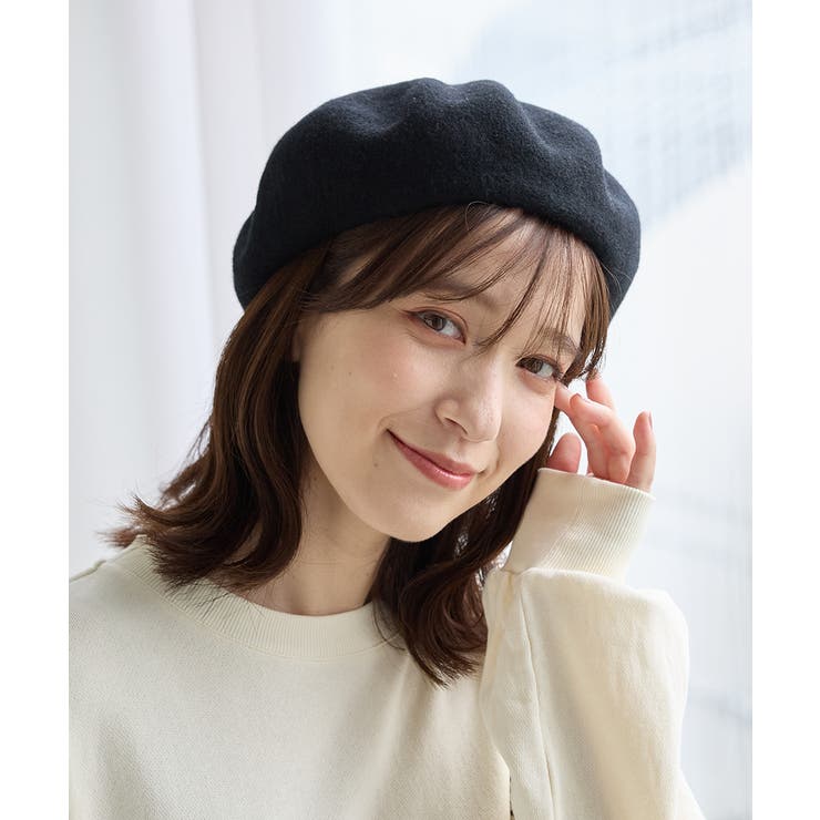 帽子 ベレー帽 ウール混[品番：HNSW0011716]｜Honeys（ハニーズ）の