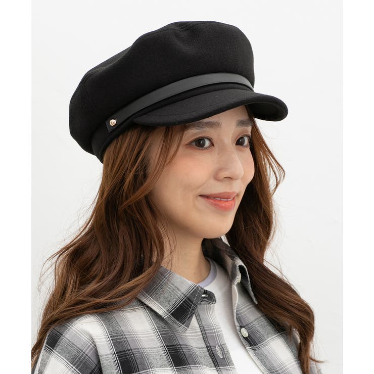 ブラック | 帽子 キャスケット マリン帽 | Honeys