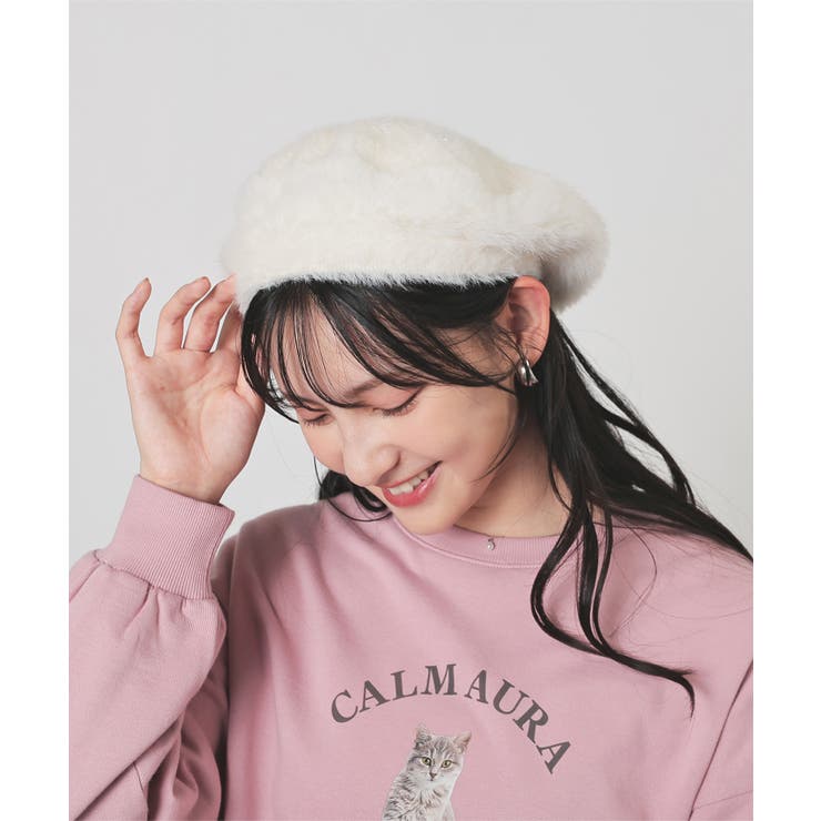 帽子 ベレー帽 パール調ビジュー付き | Honeys | 詳細画像4 