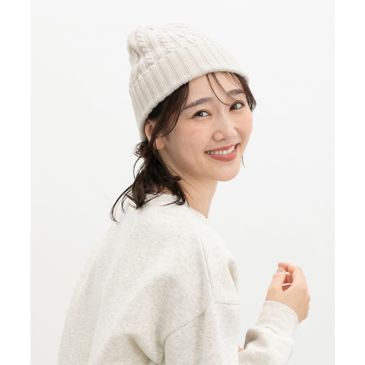 帽子 ニット帽 ケーブル編み | Honeys | 詳細画像4 