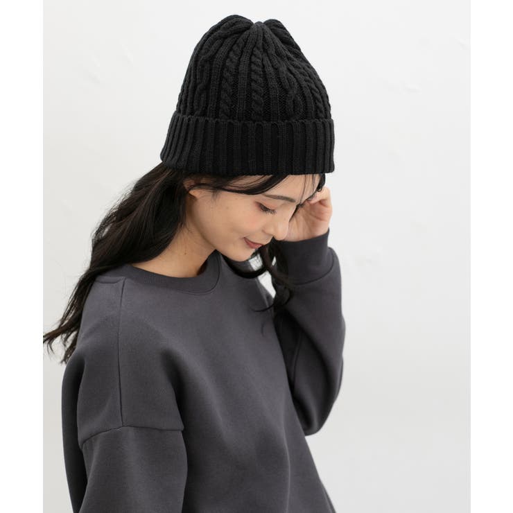 帽子 ニット帽 ケーブル編み | Honeys | 詳細画像6 