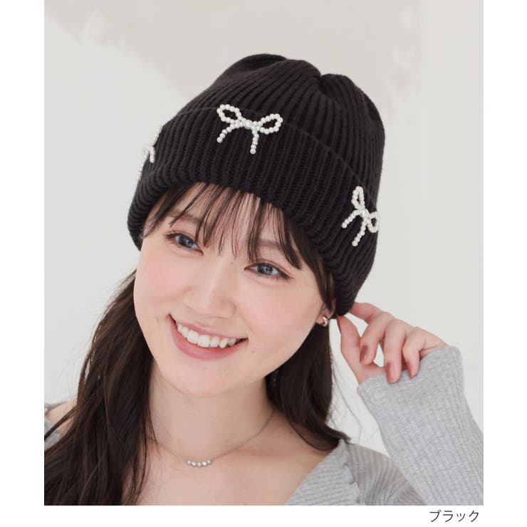 帽子 ニット帽 リボン付き | Honeys | 詳細画像3 