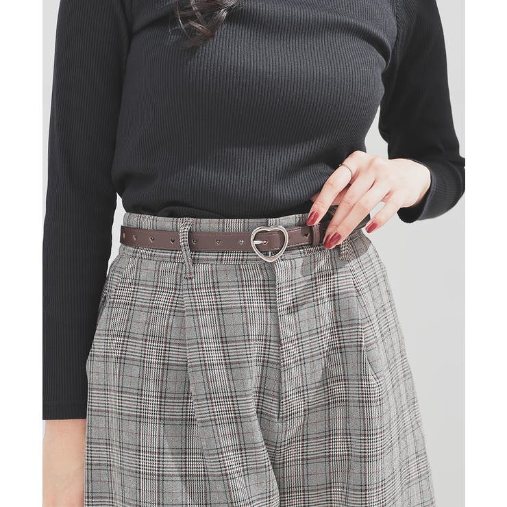 ダークブラウン | ベルト ハートホール ハートバックル | Honeys