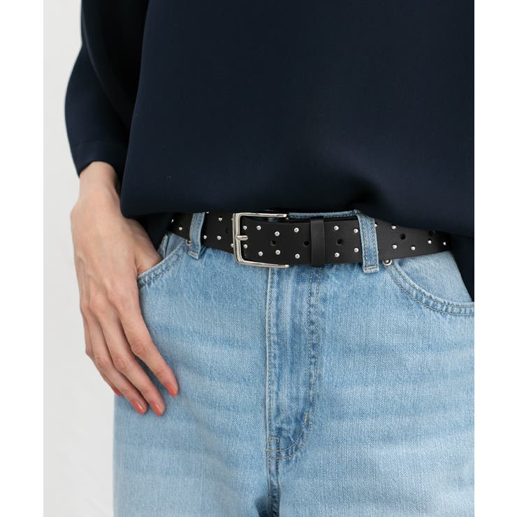 ブラック | ベルト スタッズ 合皮 | Honeys