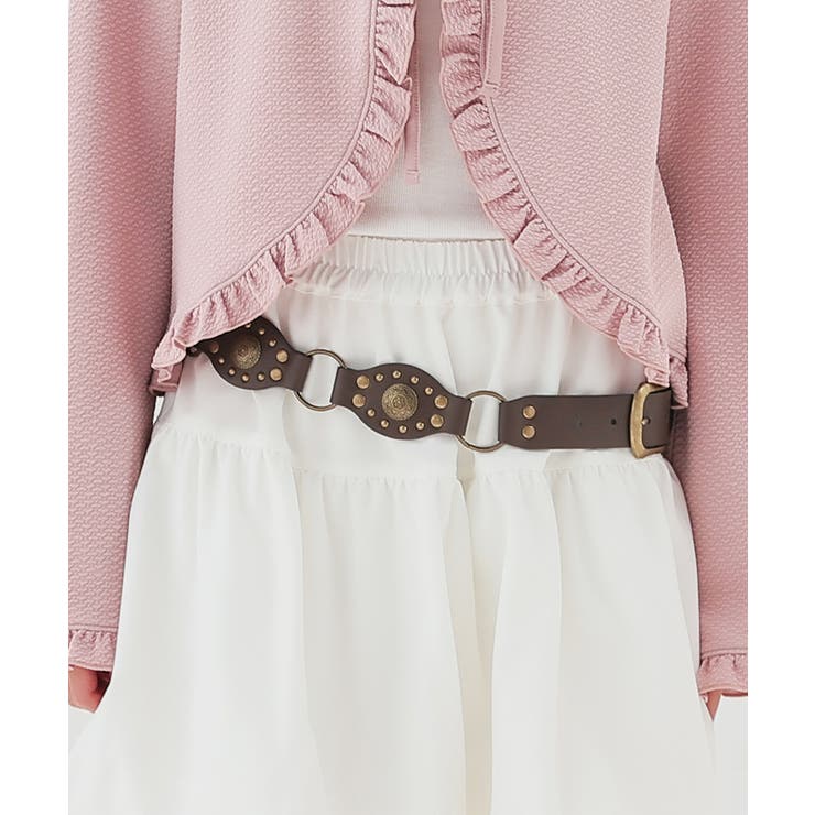 ダークブラウン | ベルト 合皮 装飾 | Honeys