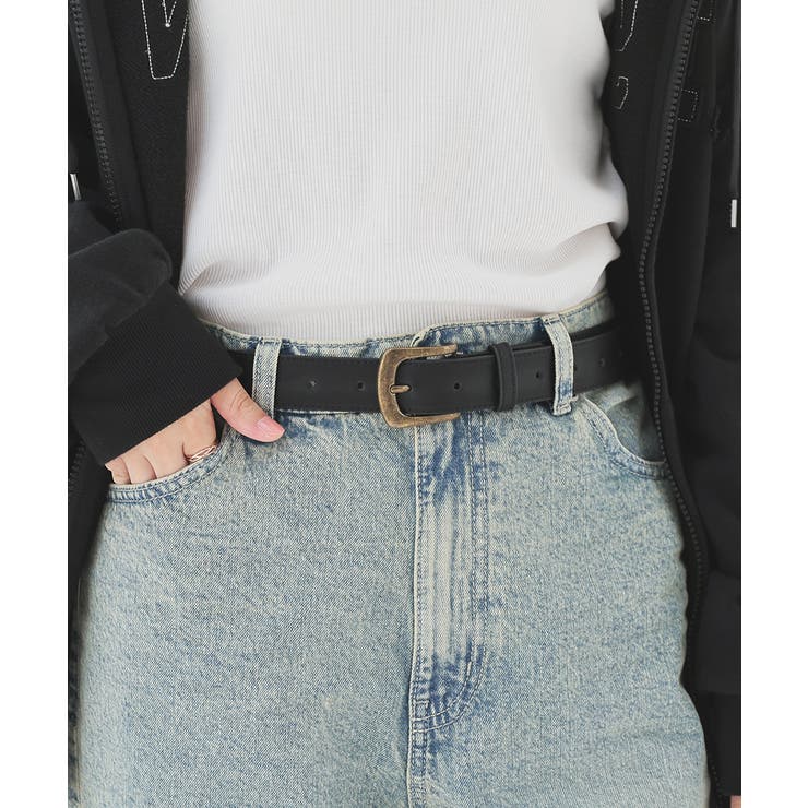 クロゴールド | ベルト 合皮 ヴィンテージライク | Honeys